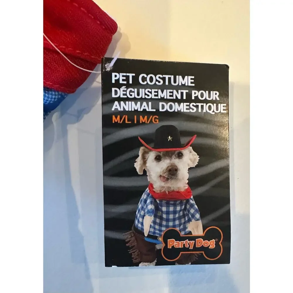 New Party Dog Cowboy Pet Costume, Dog Costume, Cat Costume, Funny, Size M/L